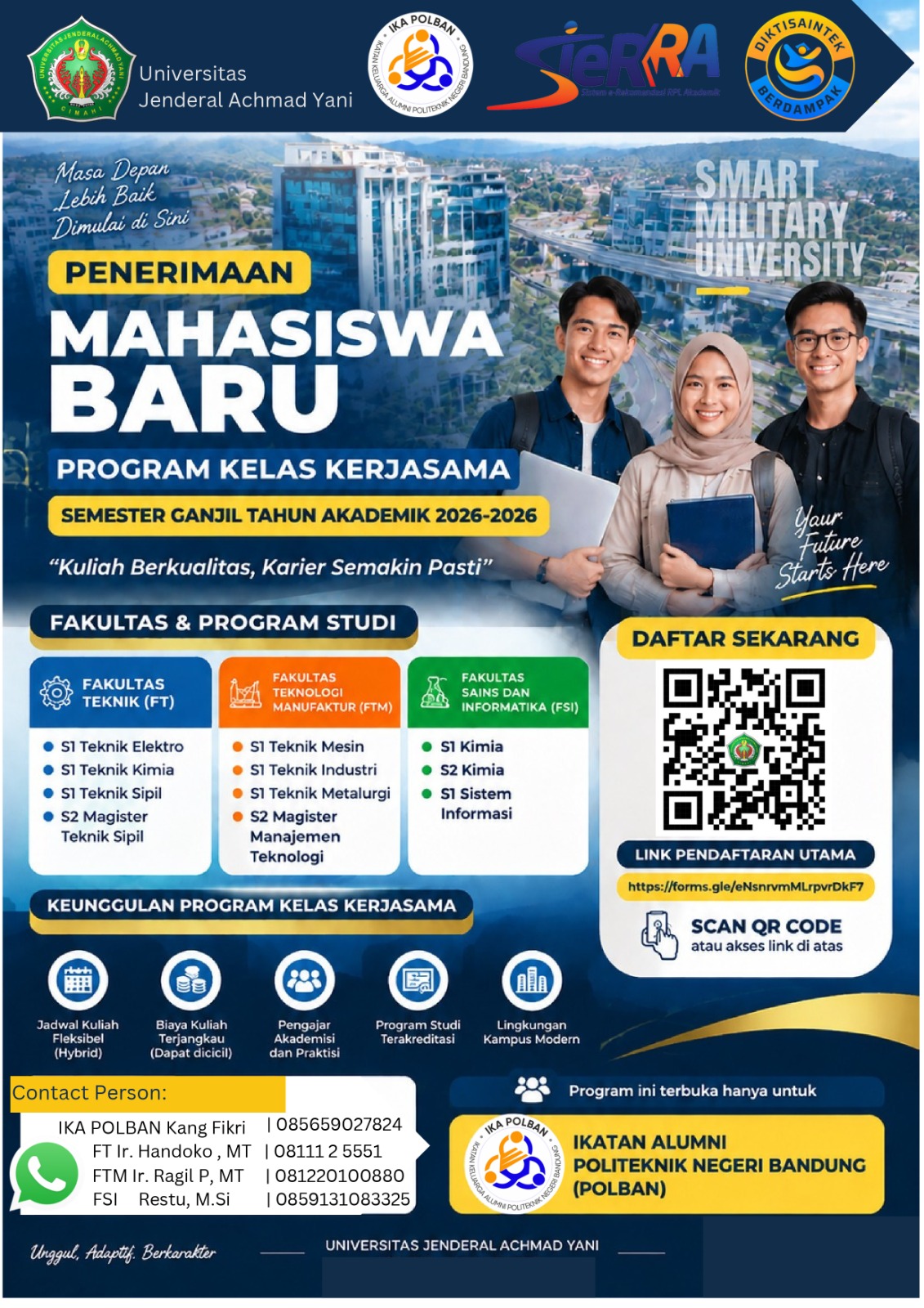 Pendaftaran Kelas Kerja Sama FT-UNJANI & IKA POLBAN